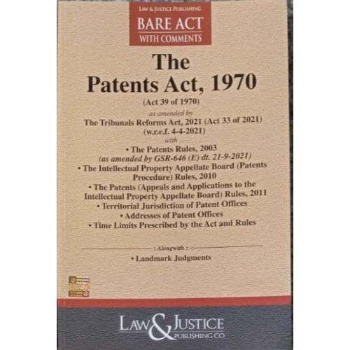 Law & Justice Publishing Co's Patents Act, 1970 Bare Act 2024